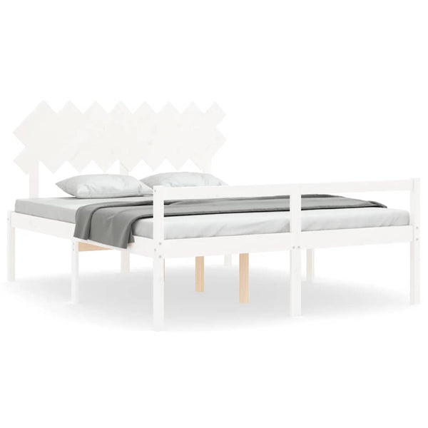 Seniorenbett 160x200 cm Weiß Massivholz