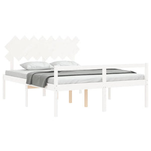 Seniorenbett 160x200 cm Weiß Massivholz