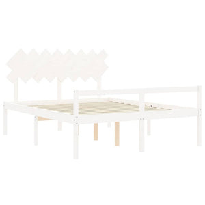 Seniorenbett 160x200 cm Weiß Massivholz