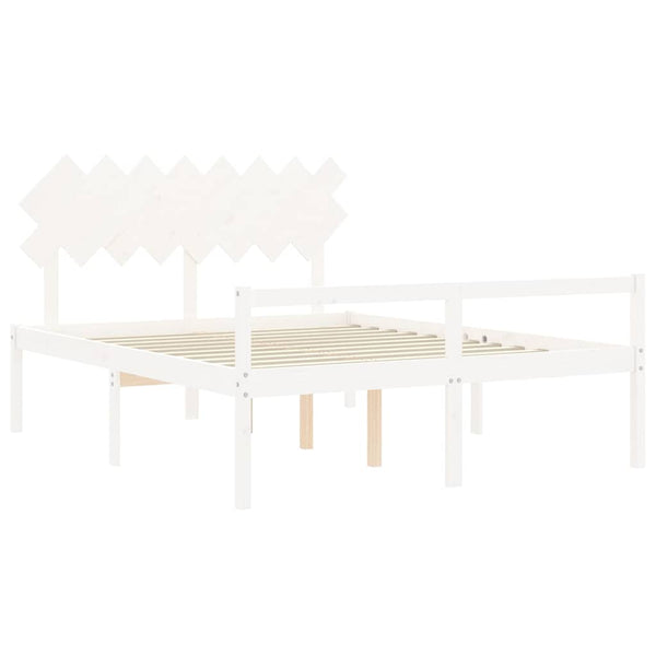 Seniorenbett 160x200 cm Weiß Massivholz