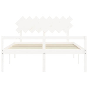 Seniorenbett 160x200 cm Weiß Massivholz