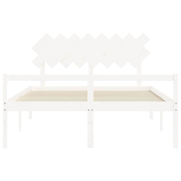Seniorenbett 160x200 cm Weiß Massivholz