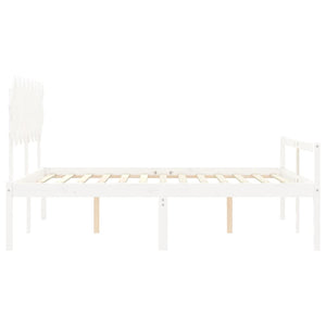 Seniorenbett 160x200 cm Weiß Massivholz