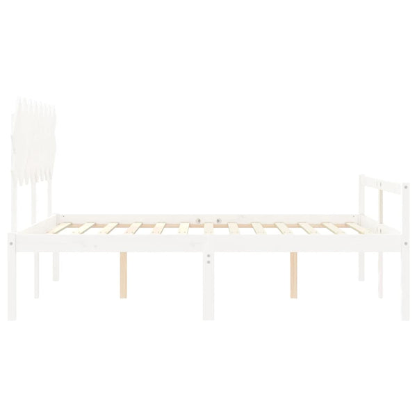 Seniorenbett 160x200 cm Weiß Massivholz