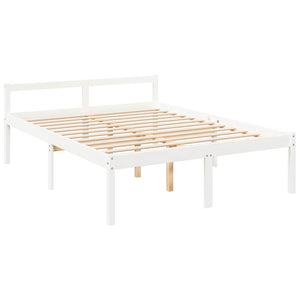 Seniorenbett 160x200 cm Weiß Massivholz