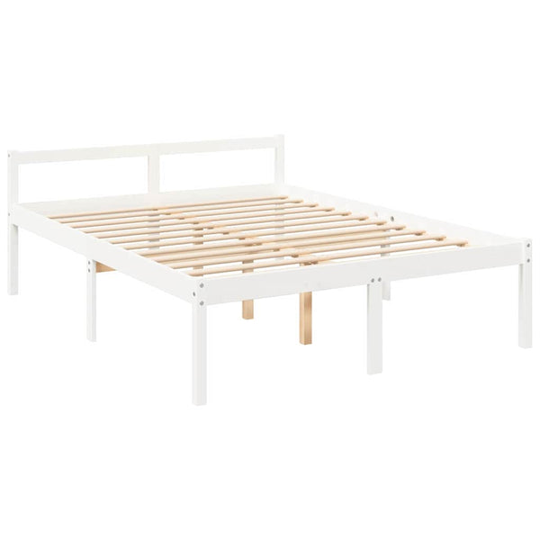 Seniorenbett 160x200 cm Weiß Massivholz