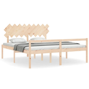 vidaXL Lit senior avec tête de lit Super King Size en bois massif