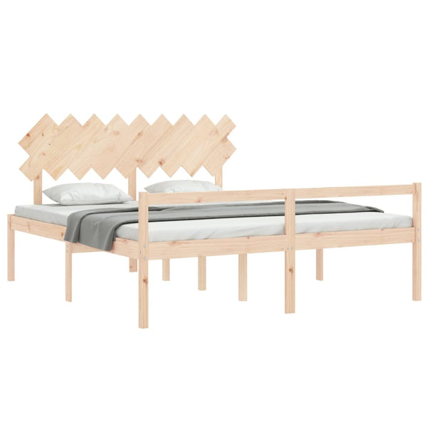 vidaXL Lit senior avec tête de lit Super King Size en bois massif