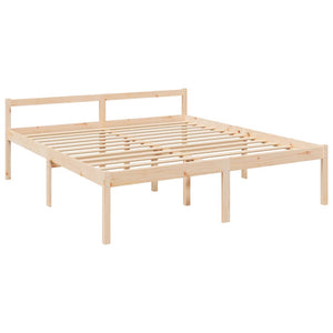 vidaXL Lit senior avec tête de lit Super King Size en bois massif