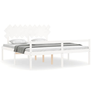 Seniorenbett Weiß Super Kingsize Massivholz