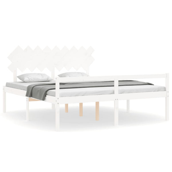 Seniorenbett Weiß Super Kingsize Massivholz