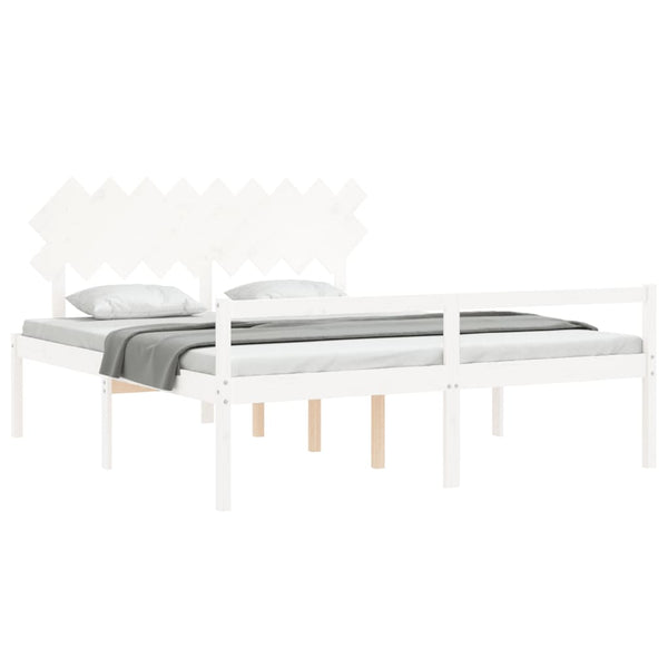 Seniorenbett Weiß Super Kingsize Massivholz