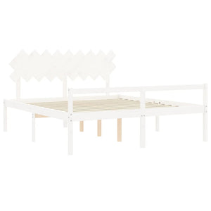 Seniorenbett Weiß Super Kingsize Massivholz