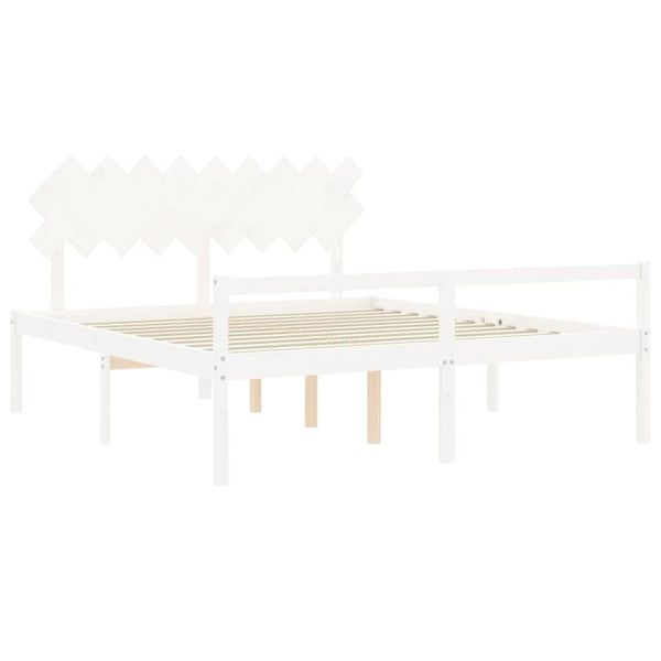 Seniorenbett Weiß Super Kingsize Massivholz