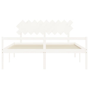 Seniorenbett Weiß Super Kingsize Massivholz
