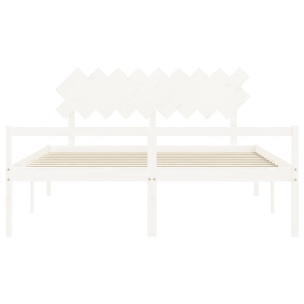 Seniorenbett Weiß Super Kingsize Massivholz