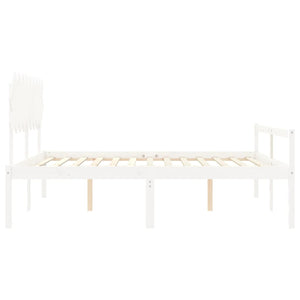 Seniorenbett Weiß Super Kingsize Massivholz