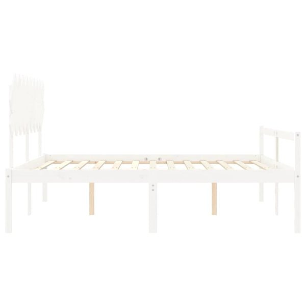 Seniorenbett Weiß Super Kingsize Massivholz