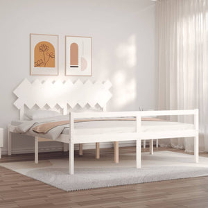 Seniorenbett Weiß Super Kingsize Massivholz