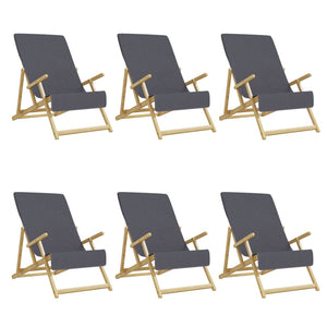 vidaXL Serviettes de plage 6 pcs Anthracite 60x135 cm Tissu 400 g/m²