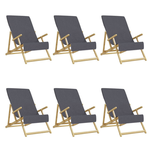 vidaXL Serviettes de plage 6 pcs Anthracite 60x135 cm Tissu 400 g/m²