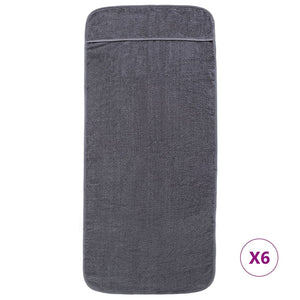 vidaXL Serviettes de plage 6 pcs Anthracite 60x135 cm Tissu 400 g/m²