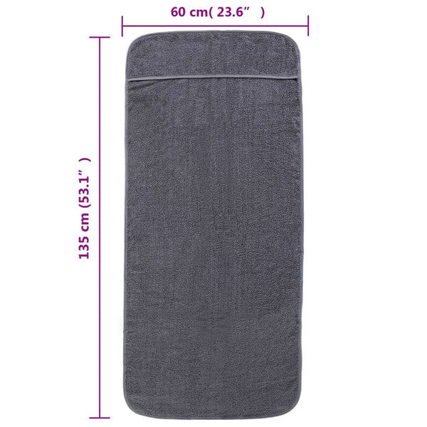 vidaXL Serviettes de plage 6 pcs Anthracite 60x135 cm Tissu 400 g/m²