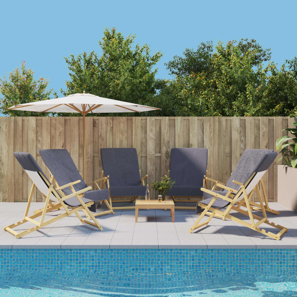vidaXL Serviettes de plage 6 pcs Anthracite 60x135 cm Tissu 400 g/m²