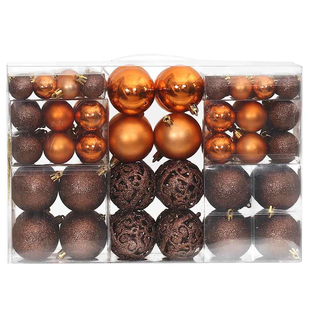 vidaXL Boules de Noël 100 pcs Marron 3 / 4 / 6 cm