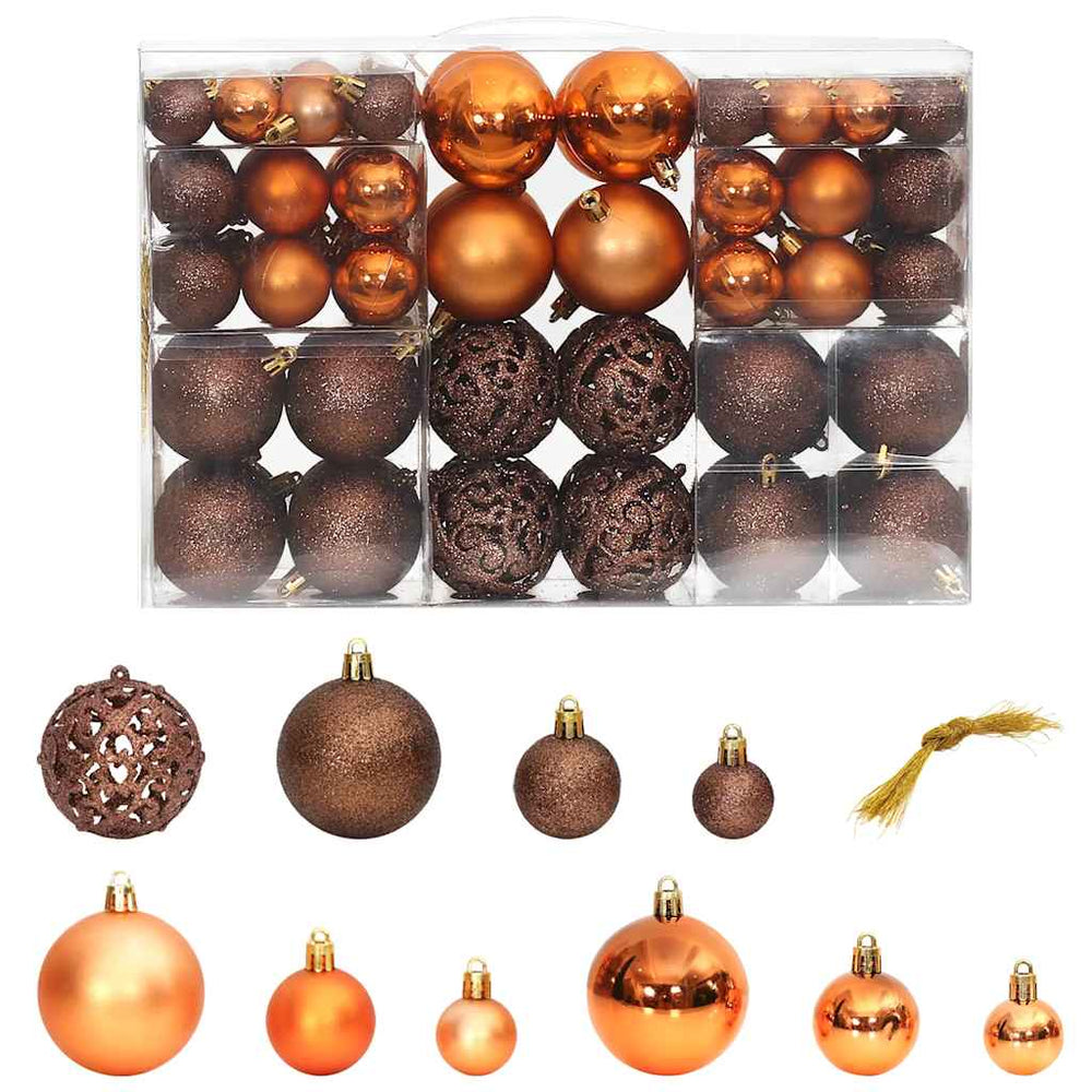 Braune Weihnachtskugeln, 100 Stk., 3-6 cm
