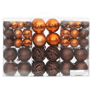 vidaXL Boules de Noël 100 pcs Marron 3 / 4 / 6 cm