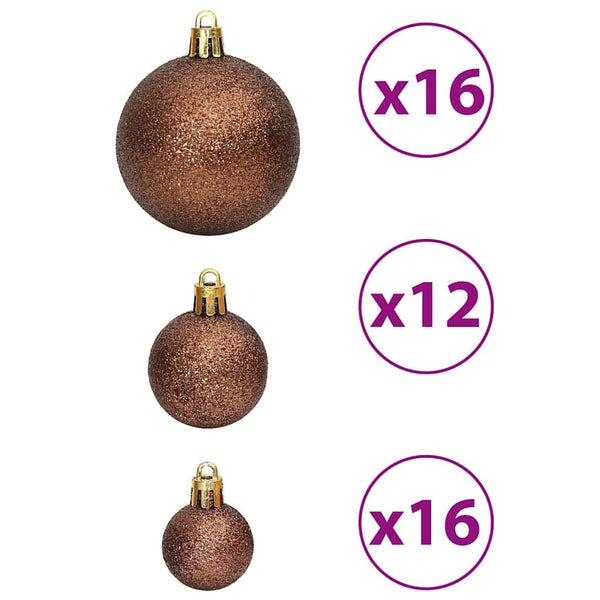 vidaXL Boules de Noël 100 pcs Marron 3 / 4 / 6 cm