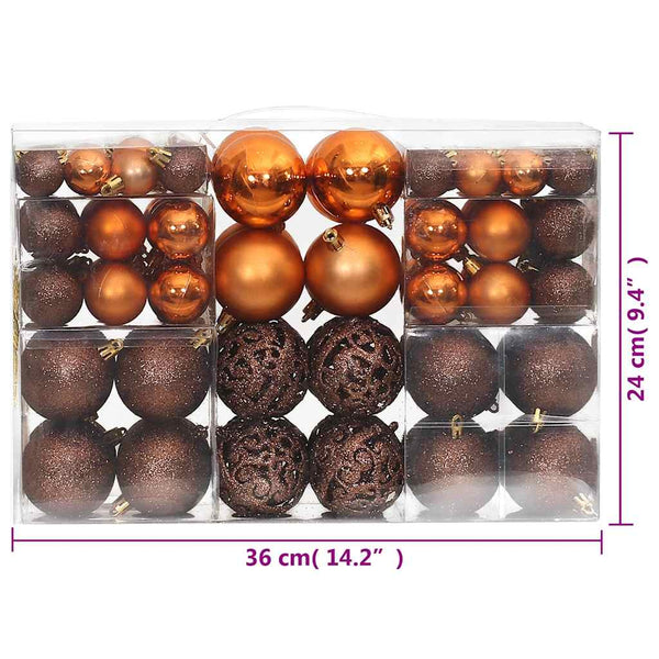 vidaXL Boules de Noël 100 pcs Marron 3 / 4 / 6 cm