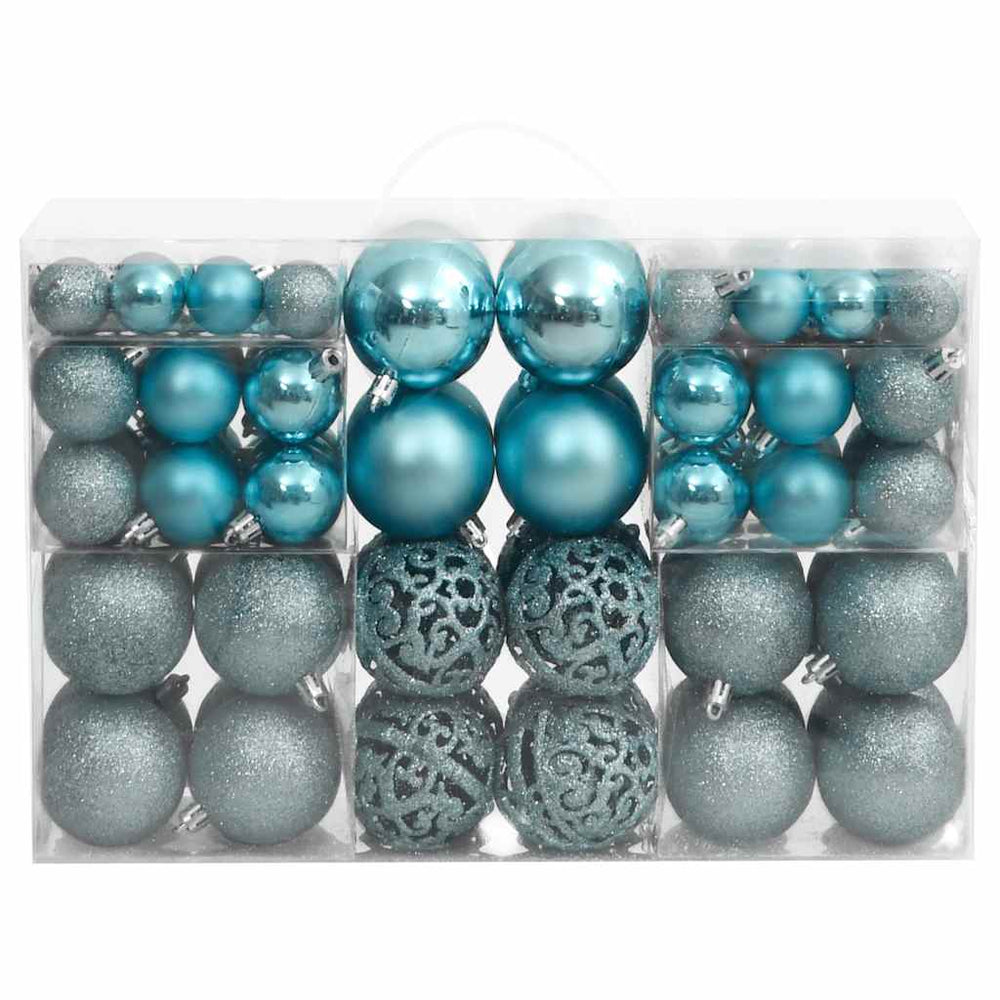 Türkise Weihnachtskugeln, 100 Stk. Set