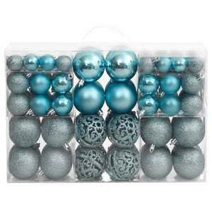 Türkise Weihnachtskugeln, 100 Stk. Set