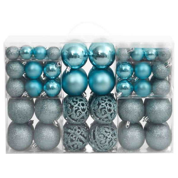 Türkise Weihnachtskugeln, 100 Stk. Set