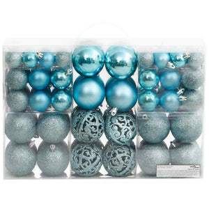 Türkise Weihnachtskugeln, 100 Stk. Set