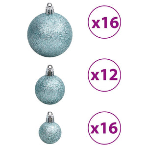 Türkise Weihnachtskugeln, 100 Stk. Set