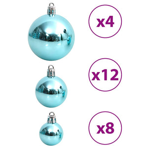 Türkise Weihnachtskugeln, 100 Stk. Set