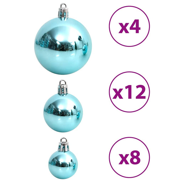 Türkise Weihnachtskugeln, 100 Stk. Set