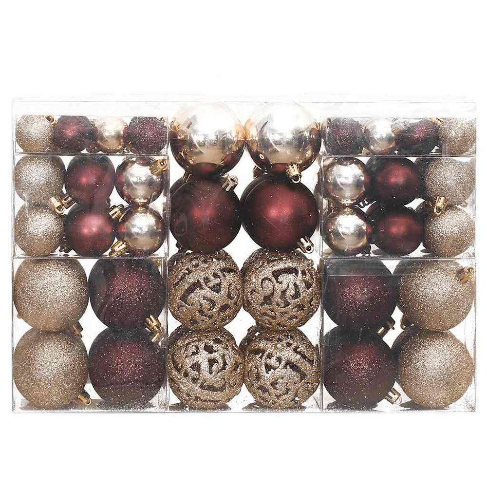 Weihnachtskugeln Set Champagner Braun 100 Stk.