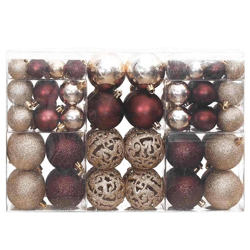 Weihnachtskugeln Set Champagner Braun 100 Stk.