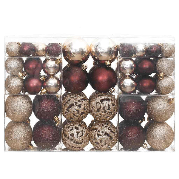 Weihnachtskugeln Set Champagner Braun 100 Stk.