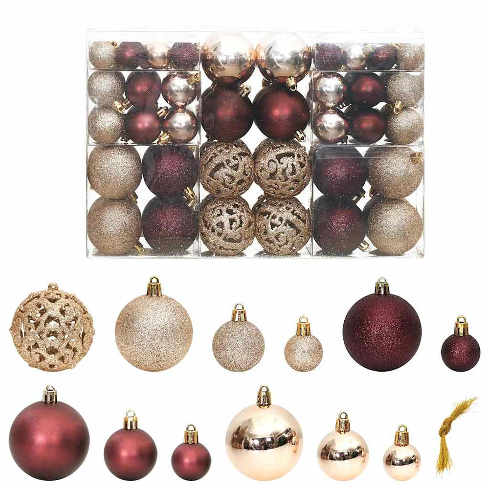 Weihnachtskugeln Set Champagner Braun 100 Stk.