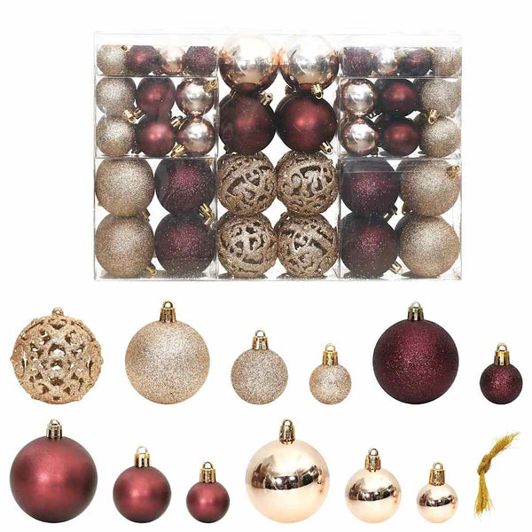 Weihnachtskugeln Set Champagner Braun 100 Stk.