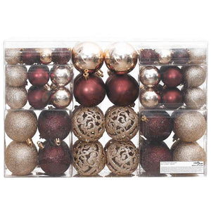 Weihnachtskugeln Set Champagner Braun 100 Stk.