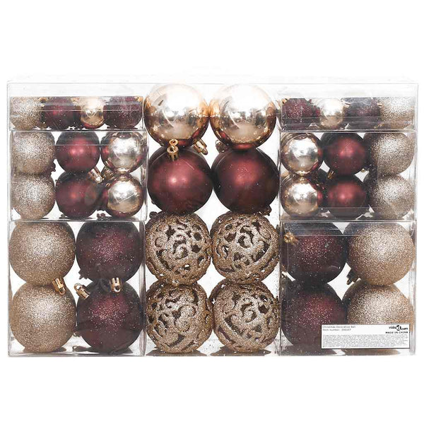 Weihnachtskugeln Set Champagner Braun 100 Stk.