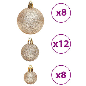 Weihnachtskugeln Set Champagner Braun 100 Stk.