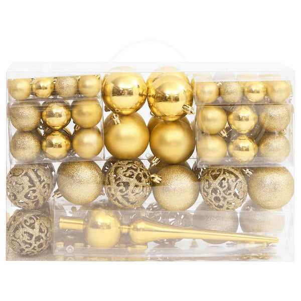 Goldenes Weihnachtskugel-Set, 111-teilig