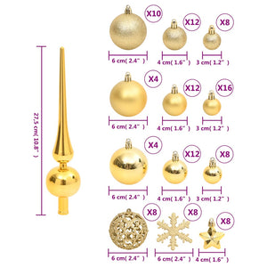Goldenes Weihnachtskugel-Set, 111-teilig